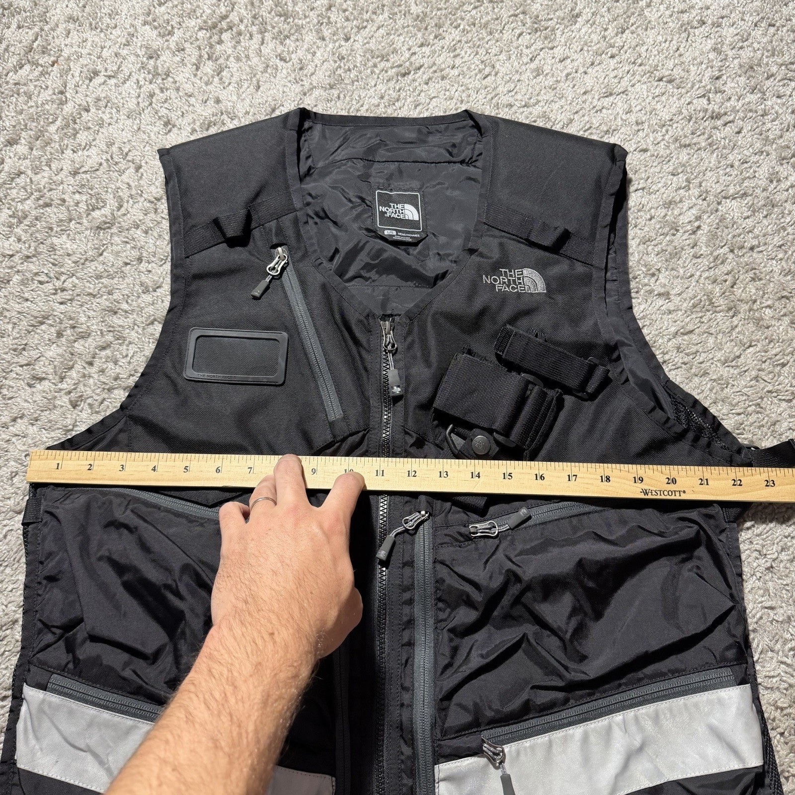 North Face Powder Guide Vest Full Zip Buckles Tech Ski Retro Tactical Large Y2k image 5