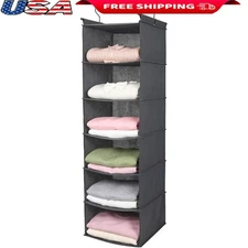 Hanging Closet Organizer 6 Shelf Storage Clothes Accessories RV Travel Camping