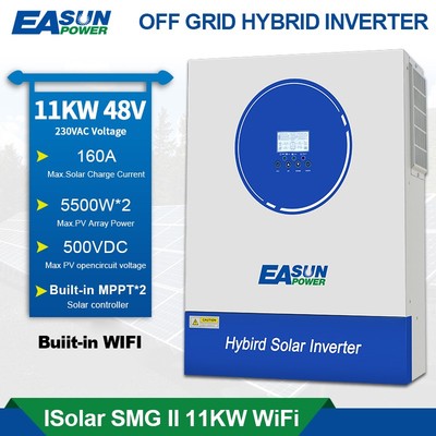 Solar Wwechselrichter Hybrid 48V 11000W Off Grid WIFI  2*MPPT 160A PV 60-500Vdc