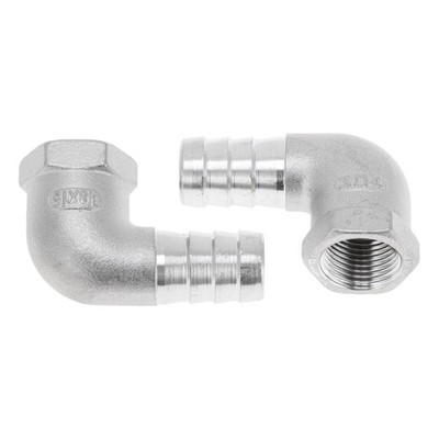 Barbetta Fittings 19/32'' OD 3/8'' BSPT 90° Elbow for Air Water 2pcs Silver