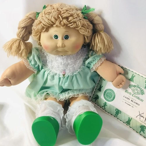 Cabbage Patch Kid Doll W/Ponytails - HM#1 Taiwan UT2 Matching Dress/Shoes Papers