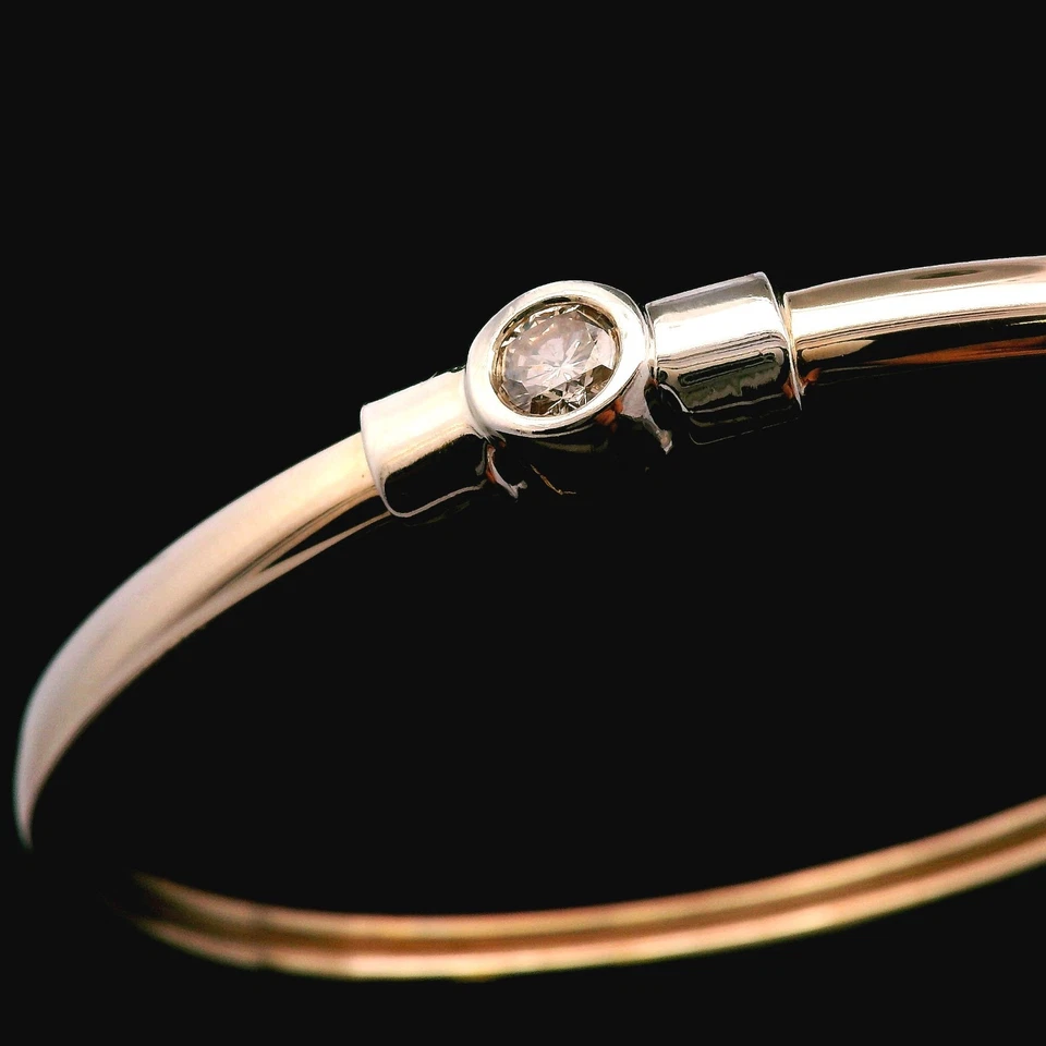 14KT Yellow Gold Diamond Bangle – .35ct I1 Z – 7.93g (5.1 DWT) - Image 2 of 4