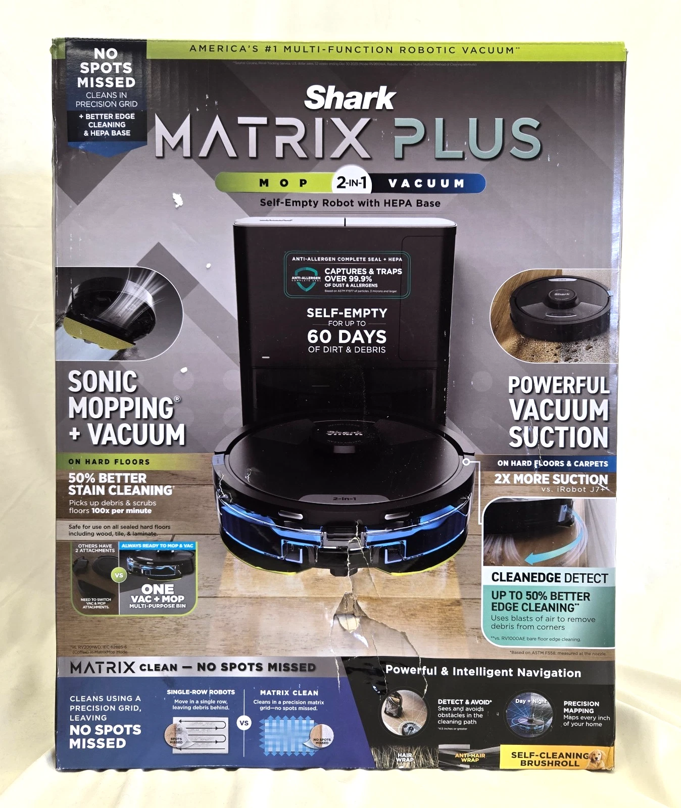 Shark Matrix Plus 2-in-1 Robot Vacuum Mop HEPA Self-Empty Base Wifi RV2610WA NIB