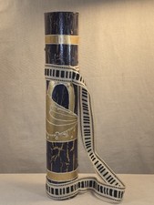 Handmade Bamboo Rain Stick with Strap   Tribal Painted Percussion   17" 022777