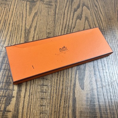 Hermes Paris Long Orange Empty Gift Box Packaging For Tie Or Scarf Beat Up