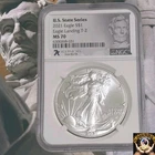 ILLINOIS 2022 $1 American Silver Eagle T2 NGC MS70 ILLINOIS State Series 👌 🔥