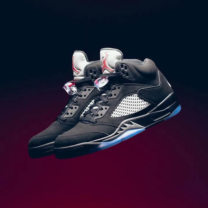 Uomo 10.0US Air Jordan 5 Retro Og Nero Argento