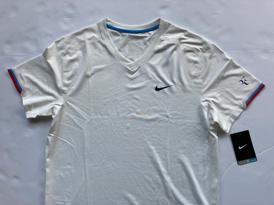 Nike Roger Federer RF Fall 2012 Tennis T-Shirt M White 480129‑100 Rare New - Image 2 of 4