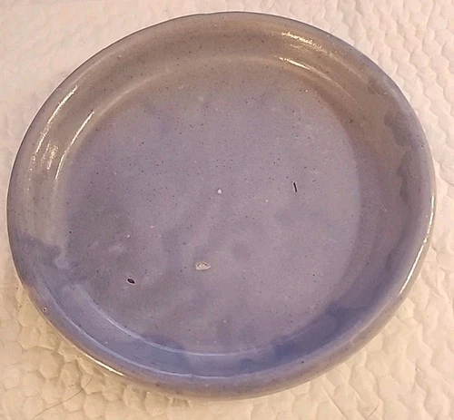 #2 Vintage Blue American Art Pottery Flowerpot Saucer No Damage Uhl Brush McCoy