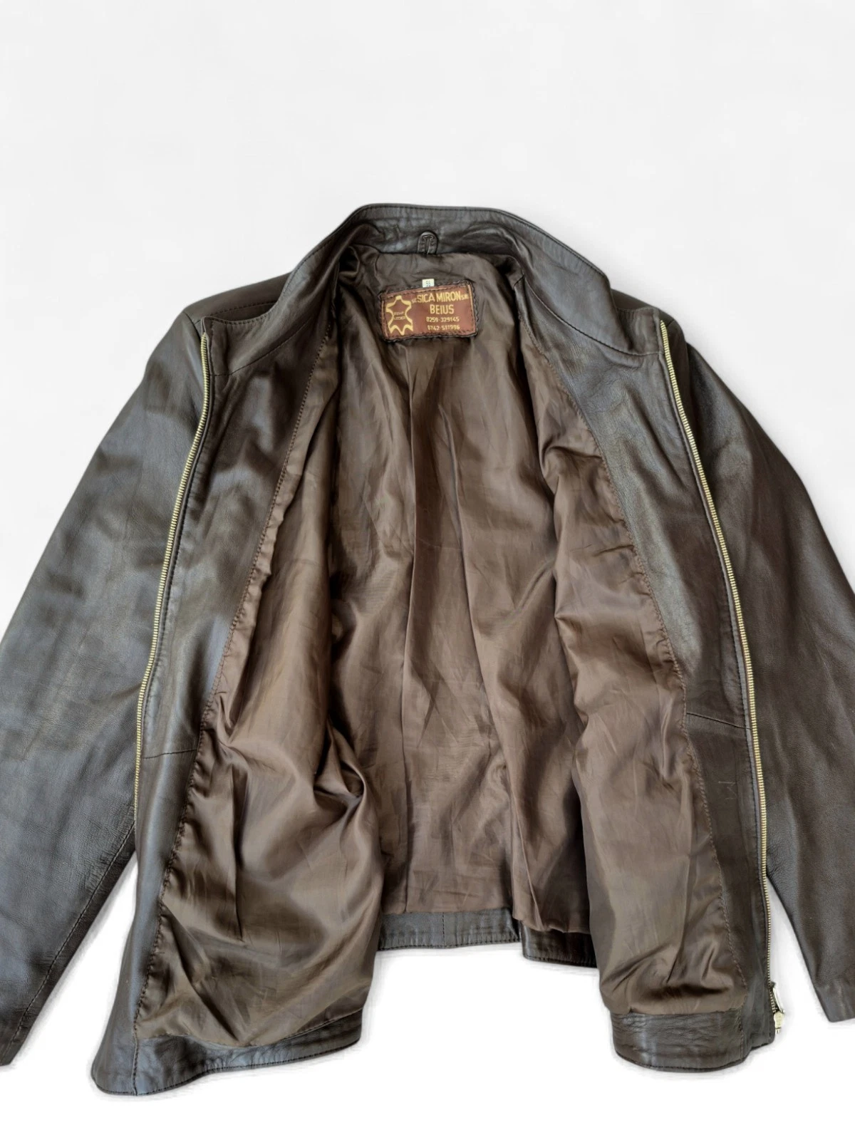 ​Womens Mens Unisex Genuine Brown Leather Vintage Jacket Jacket Size 56 image 2