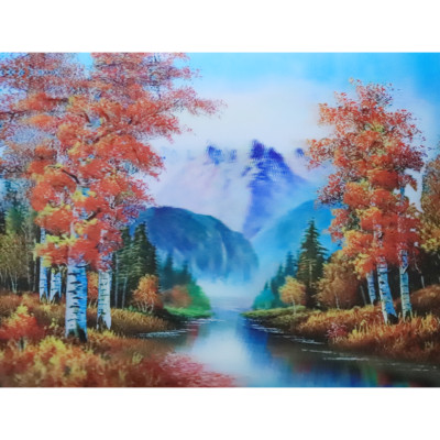 Water and Tree Scenic Scene - 3D Lenticular Poster - 12x16 NEW