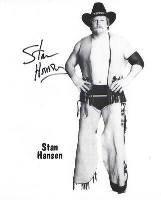 スポーツ選手 Stan theLariat Hansen WRESTLING HEEL LEGEND STAN HANSEN SIGNED 8X10 WWF THE LARIAT NEW