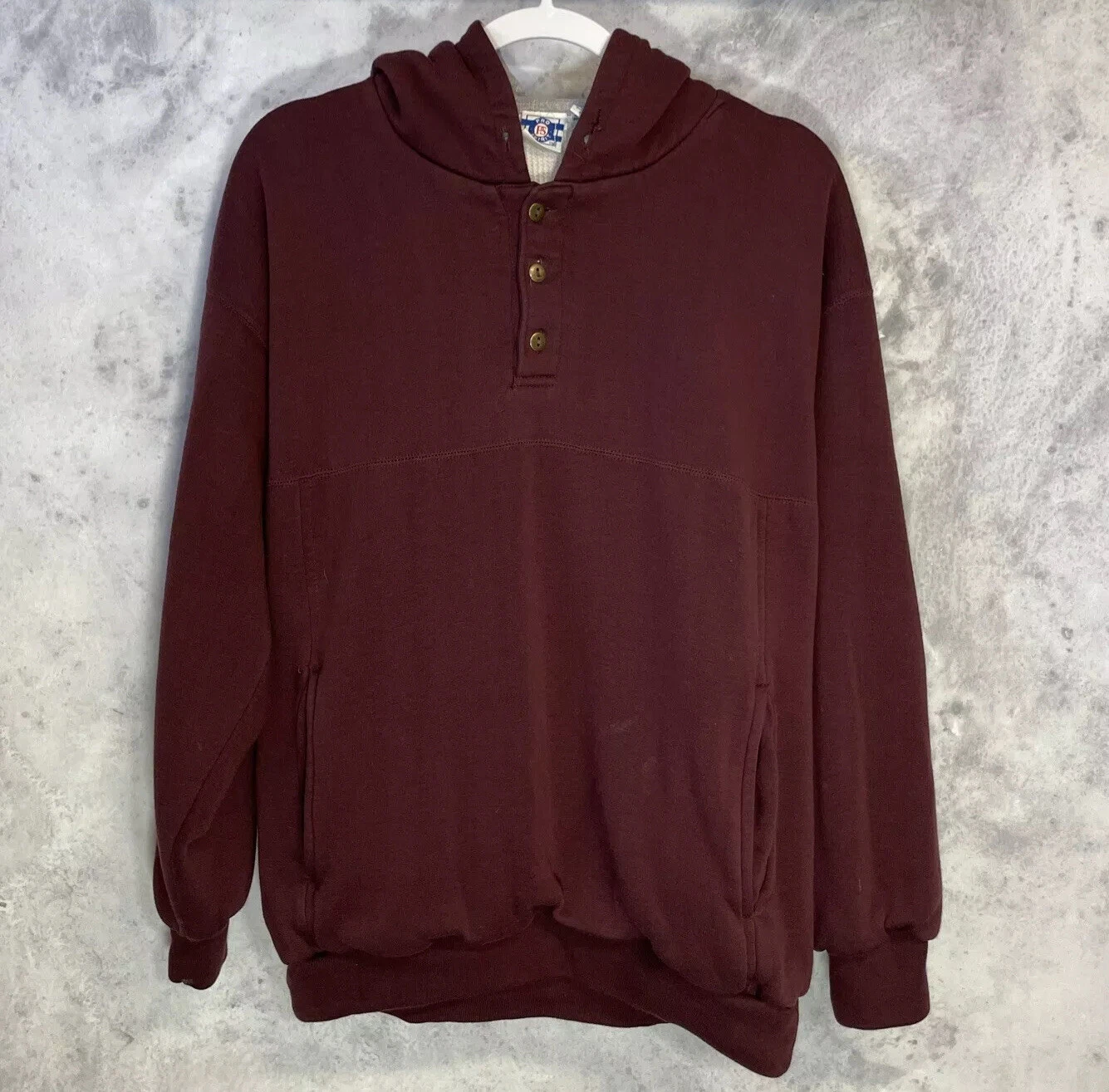 Vintage 90s Pro Spirit Thermal Hoodie Sweatshirt Large 20.5x24.5 Skate Grunge
