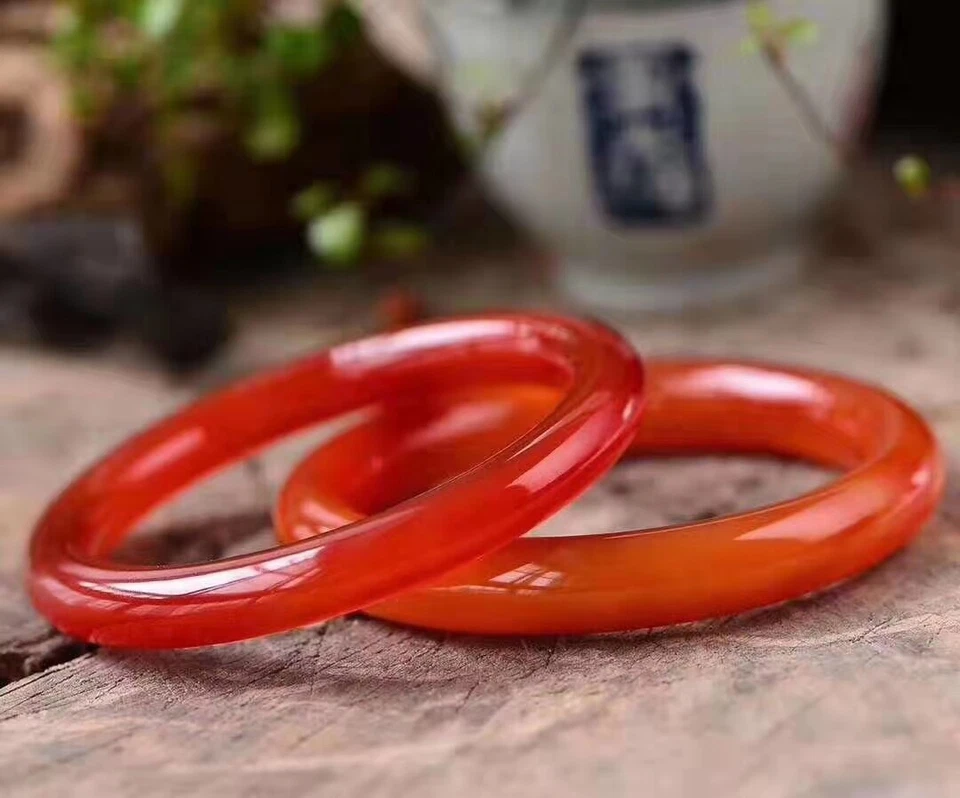 Brazalete de calcedonia 100 % natural brazalete de jade + caja fina + certificado de autenticidad Foto 2 de 4