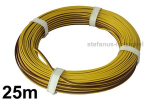 25m Litze 2-adrig gelb/braun 0,14 mm² Kabel für Modellbahn 0,36 €/m NEU 25m Litze 2-adrig gelb/braun 0,14 mm² Kabel für Modellbahn 0,36 €/m NEU
