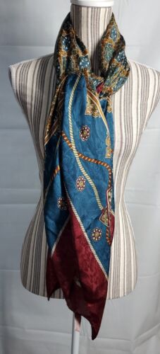 worthington vintage scarf, Large, Polyester Turqu… - image 1