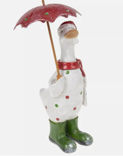 Wooden Sparkly Red Brolly Duck Large Facing - Wellies and Brolly, Spotty Duck