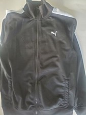 PRE-OWNED  BLACK PUMA BOYS TRACK JACKET SIZE M FULL ZIP.