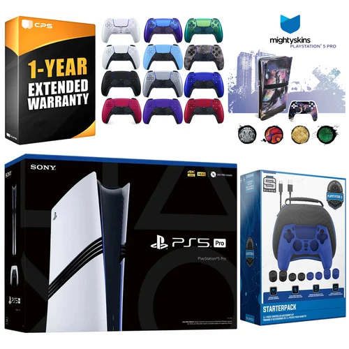 Sony PS5 Pro + Controller, Gamer Kit, MightySkins Code, Bundle