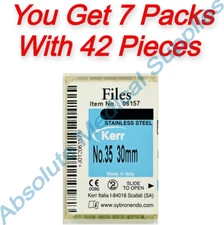*42-Pieces* Kerr SybronEndo K-Files Size-35 Length 30mm Stainless Steel 06157