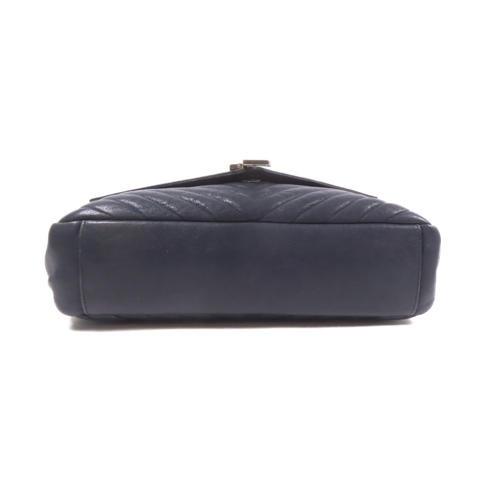 Borsa a tracolla SAINT LAURENT YSL 2 vie catena pelle di vitello blu navy