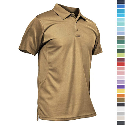 Men's Casual Polo Shirts Short Sleeve Golf Sport Outdoor Team Active Work T Tops