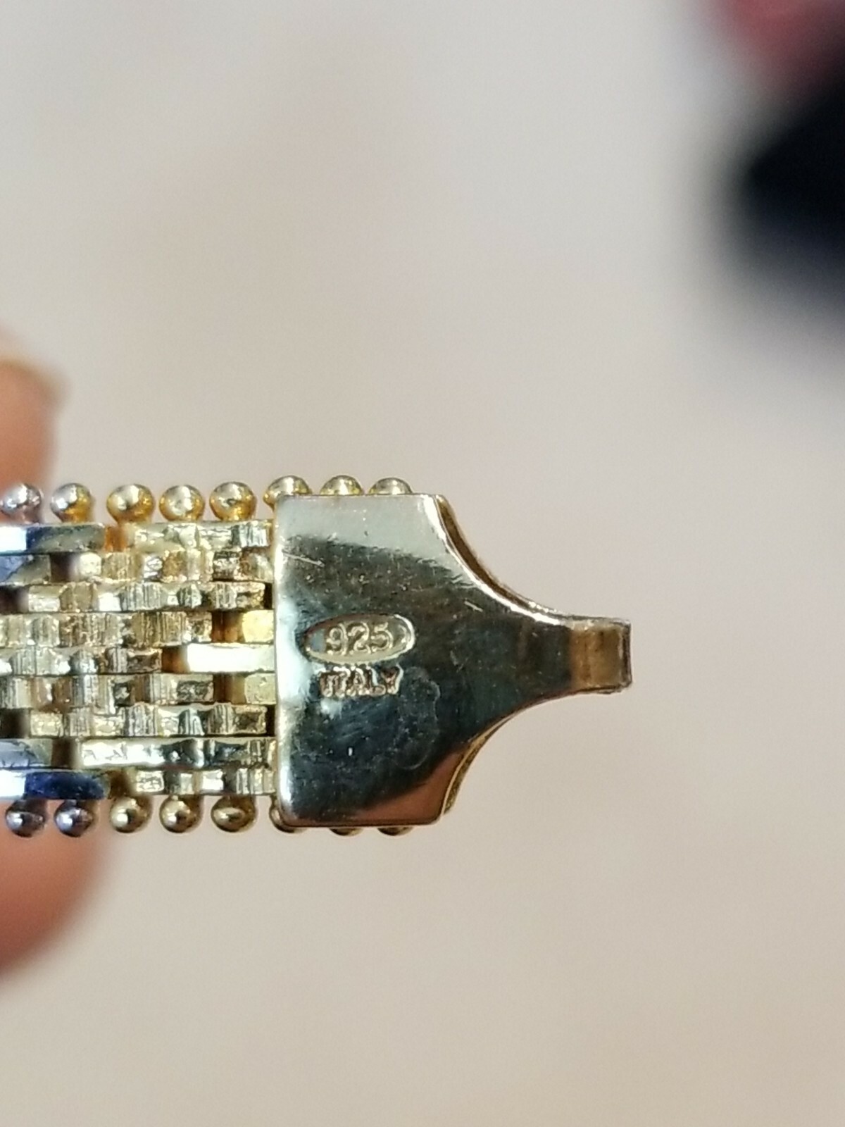 Solid Sterling Silver .925 2 Tone Mesh women's Fa… - image 6