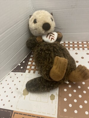 Tiger Tale Toys Realistic Lifelike Sea Otter Marine Mammal w/ Oyster Shell Plush