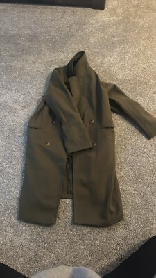 Olive Green Trench Coat Button Up Blazer Coat. Size Medium. Super Cute And Long.