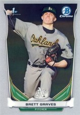 (61) 2014 Bowman Draft BRETT GRAVES Rookie LOT ALL CHROME Athletics CDP73
