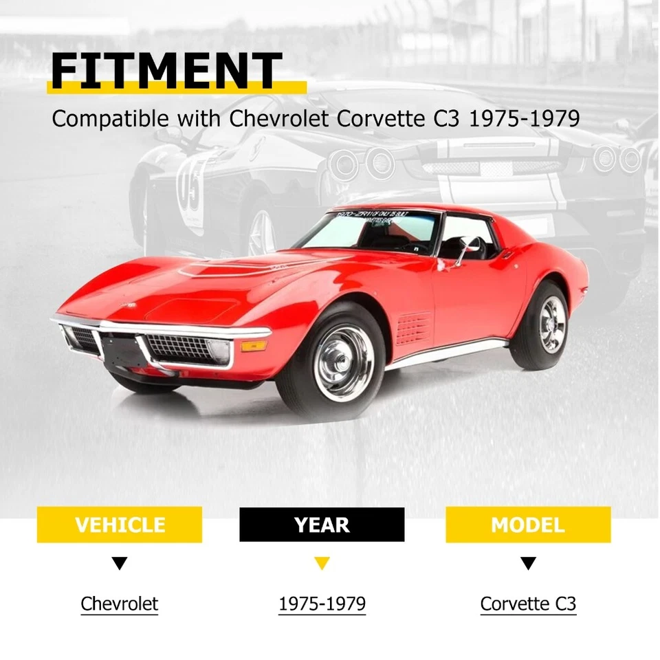 4x Rear Tail Light Backup Lamp Housing Lens For 1975-1979 Chevrolet Corvette C3 - Image 3 of 4