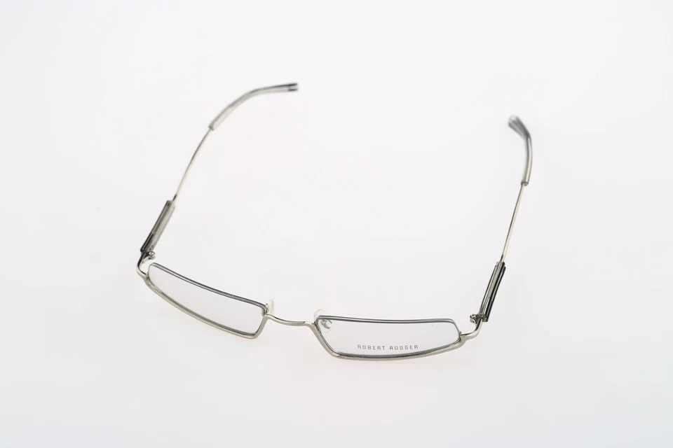 Robert Rudger 2705 647 17, marcos de gafas rectangulares plateados vintage años 90 NOS Foto 3 de 4