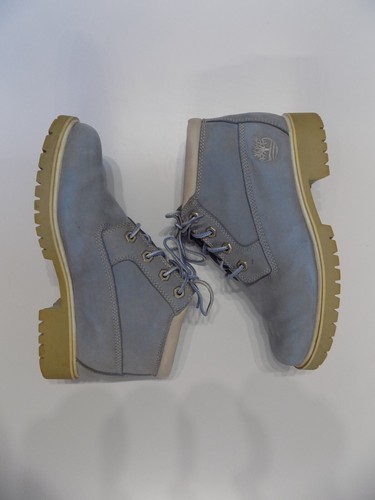 Timberland Blue Lace Up Boots Size 5 US7 Women Leather Chunky Sole Chukka Nellie - Picture 5 of 14