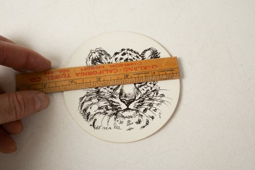 Max or Man Lee Drink Coaster w/Cat Leopard (R3B) Black on White 4.25" Barware - Picture 4 of 5