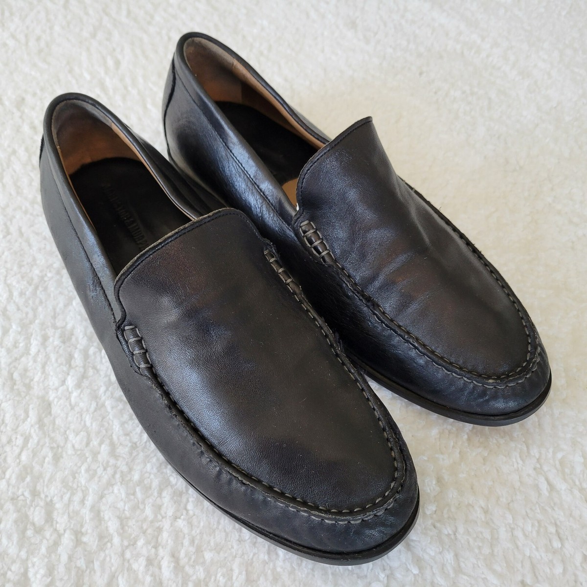 Johnston Murphy Cresswell Venetian Soft Sheepskin Leather Black