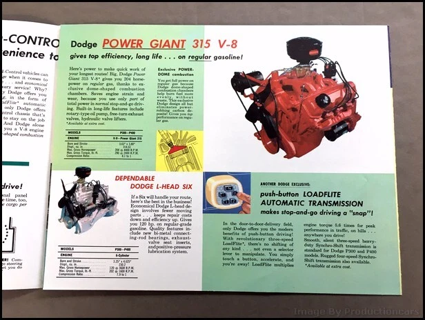 1958 Dodge P300 P400 Cargo Parcel Van Vintage Sales Brochure Catalog - Image 4 of 4