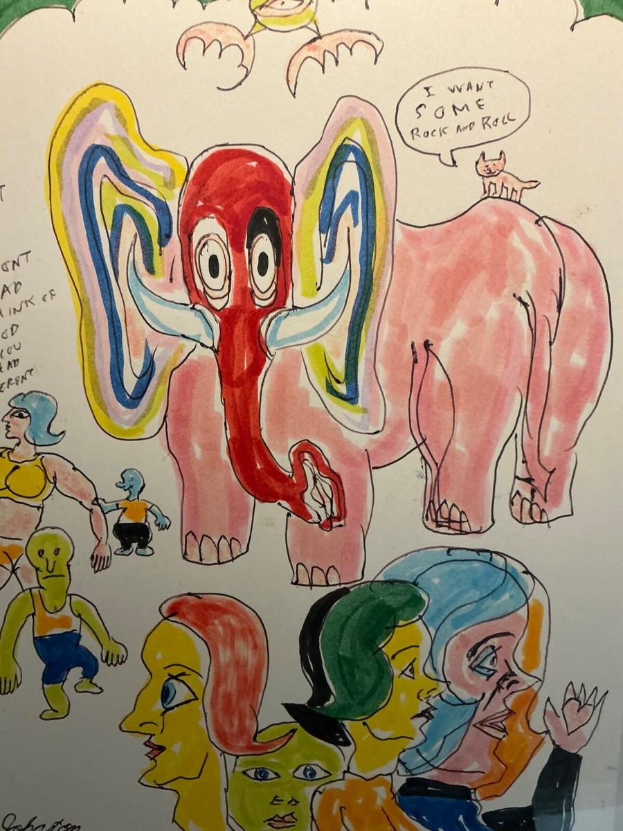 Daniel Johnston original art , Signed . Just think on the good