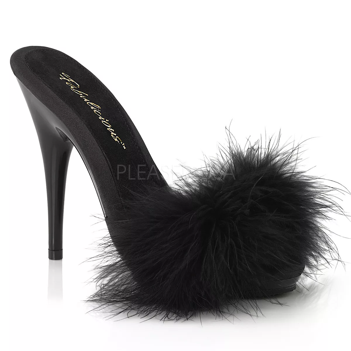 Sexy black slippers sales