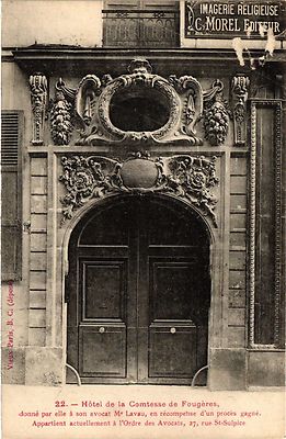 Old postcard Paris 6th Paris-Hotel de la Comtesse de Fougéres (312979)