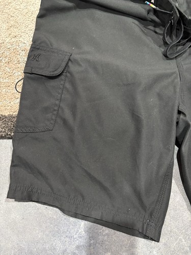 Hurley Mens Board Shorts Size 36 Cargo Pocket Black - Picture 4 of 7