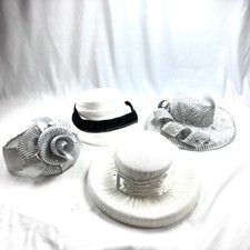 4 Vintage Church Lady Hats Silver, White, Black  White Mr HI  s Classic Brand