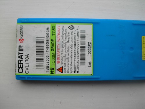 9 Kyocera cermet grooving tips GVL170A TC60 ( GVL 170 A GVL170 A 170A ) - Picture 2 of 2