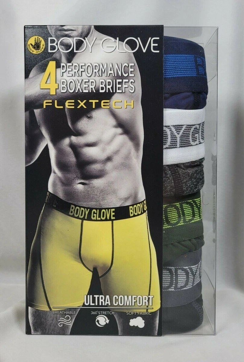 Body Glove 4 Performance Boxer Briefs M Blue Black Gray Green Stretch,  Wicking