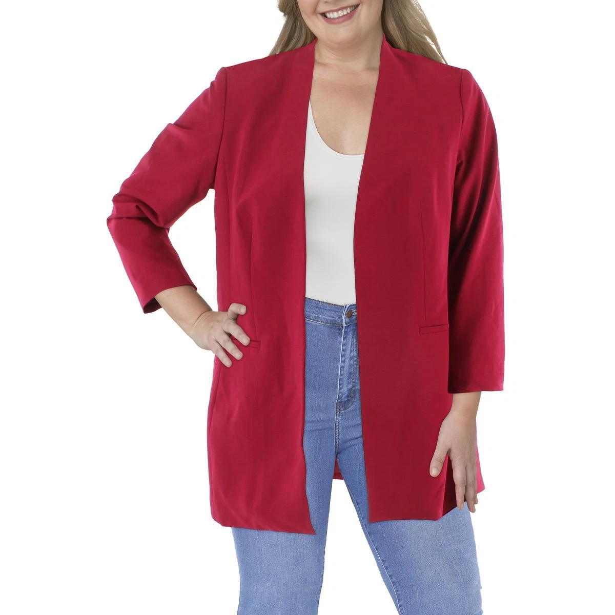 Calvin klein top collarless blazer