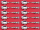 Bridal Rose by Alvin Sterling Silver Demitasse Spoon Set of 12 pcs 4 1/8"