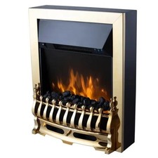 WarmLite Whitby Brass 2kW LED Electric Fire Inset 2000W Fireplace Flame Effect.