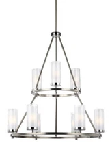 Feiss Lighting-Jonah-2-Tier Chandelier 9 Light in Period Uptown Style-30 Inch