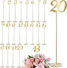 20 Pcs Metal Table Numbers 1-20 Table Numbers for Wedding Reception 12