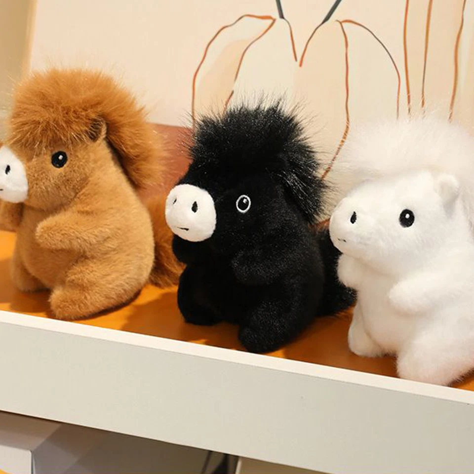 Cavalo de pelúcia 5 polegadas boneca fofa travesseiro bicho de pelúcia cavalo macio - Imagem 4 de 4