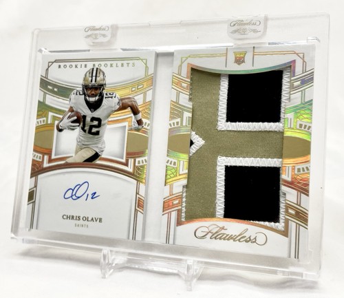 Chris Olave 2022 Panini Flawless Rookie Booklet Saints RPA Booklet Auto /10 RC